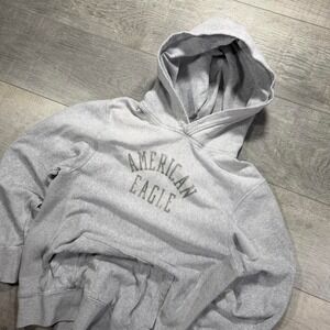 Vintage 2000s faded American eagle reverse weave style hoodie Size M